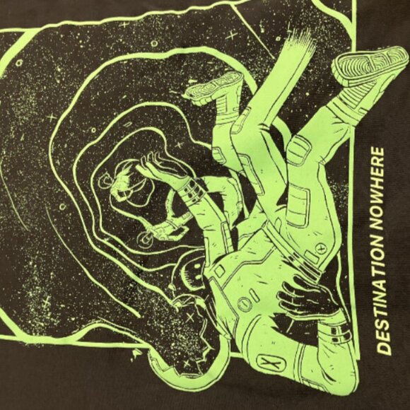 Mode of One Men's Oversized Fit Printed Hoodie Jet Grey Size S - Picture 3 of 9